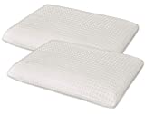 Marcapiuma - Paire d’oreillers Mémoire de Forme Modèle Savon avec Housse 100% Coton - Coussin cervicale Aéré Mousse à mémoire Aéré Orthopédique Dispositif Médical Classe 1 CE - 100% Made in Italy